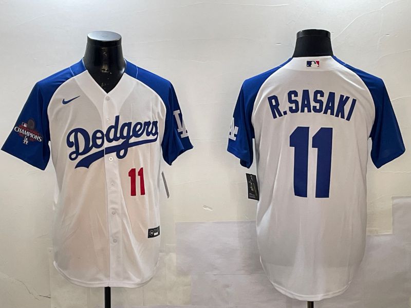 Men Los Angeles Dodgers #11 R.Sasaki White Fashion Game 2025 Nike MLB Jersey style 3->los angeles dodgers->MLB Jersey